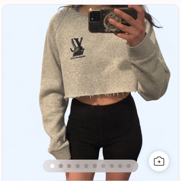 Louis Vuitton Light Gray Cropped Cowl Neck Sweater - Picture 2 of 6